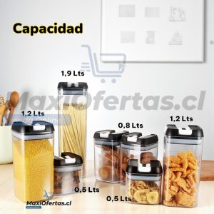 SET DE 7 DISPENSADORES DE CEREALES