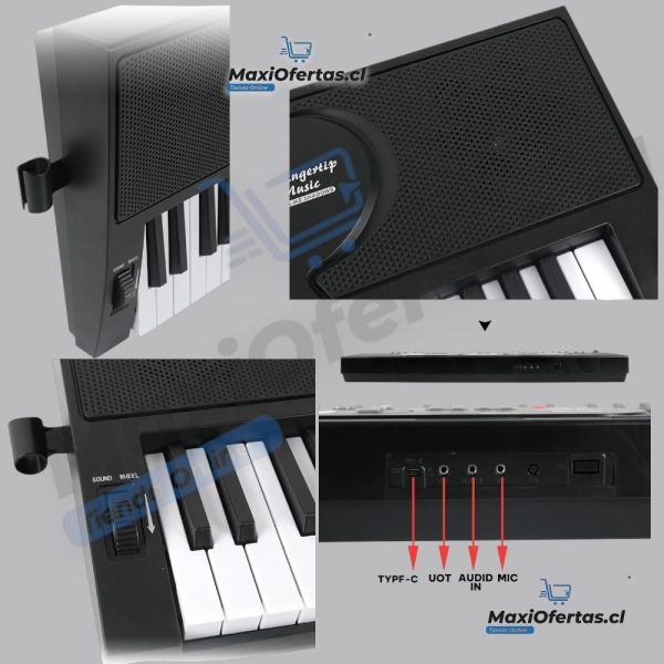 PIANO MUSICAL DE 61 TECLAS COLOR NEGRO - Imagen 2