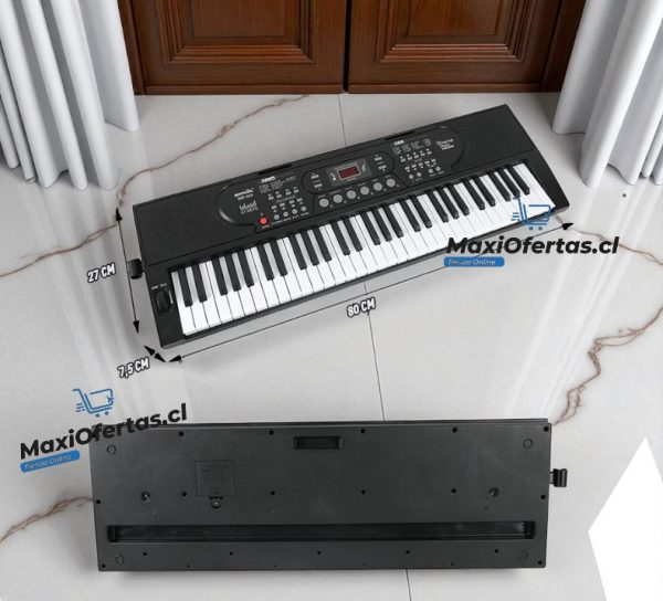 PIANO MUSICAL DE 61 TECLAS COLOR NEGRO