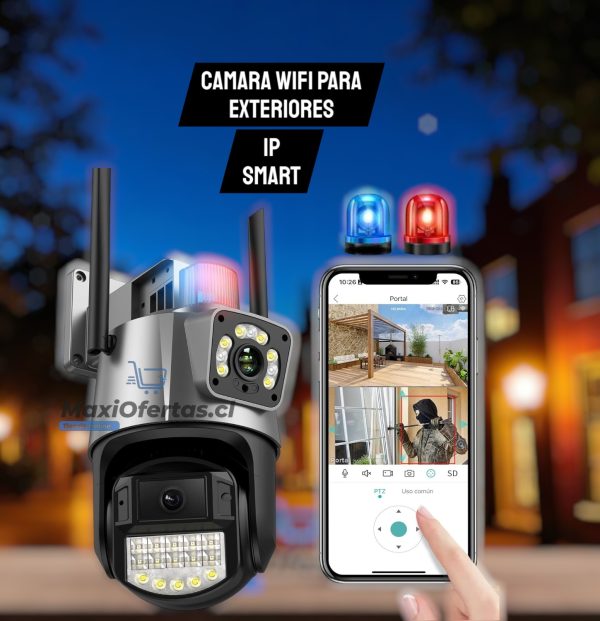 CAMARA WIFI DE EXTERIOR DOBLE LENTE IP SMART