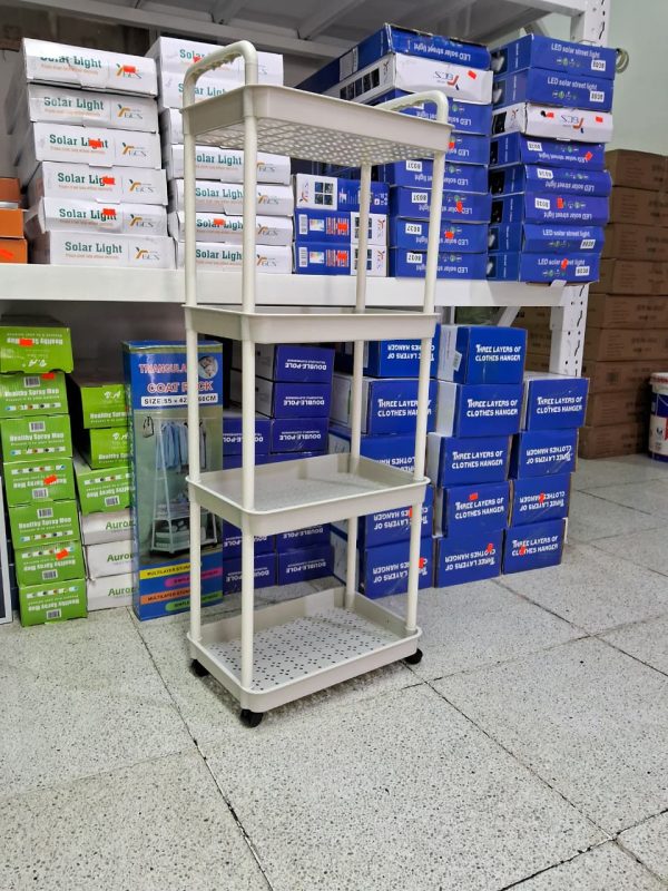 CARRITO PLASTICO 4 NIVELES BANDEJA ANCHA CON ASA - Imagen 2