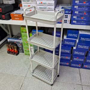 CARRITO PLASTICO 4 NIVELES BANDEJA ANCHA CON ASA