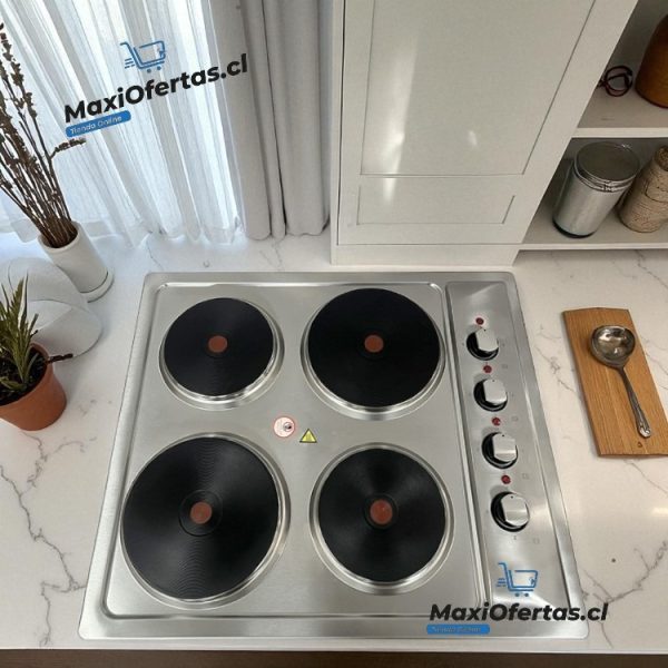 COCINA ELECTRICA ACERO INOXIDABLE 4 PLATOS - Imagen 5