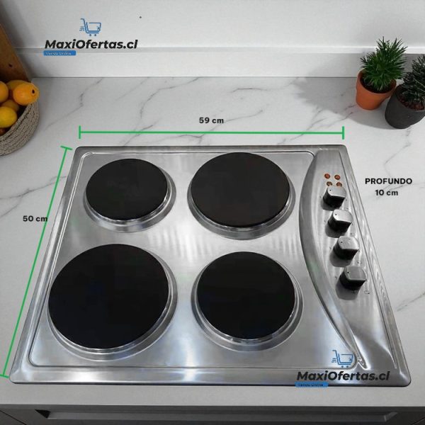 COCINA ELECTRICA ACERO INOXIDABLE 4 PLATOS - Imagen 4