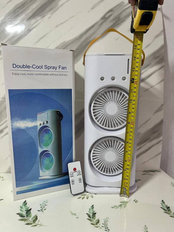 VENTILADOR DOBLE DE AIRE FRIO HUMIFICADOR COLOR BLANCO - Imagen 3