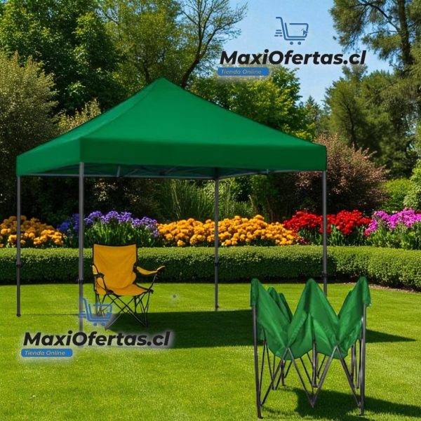 TOLDO CON ESTRUCTURA 3X3 CON LONA VERDE