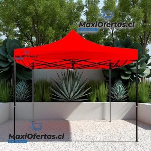 TOLDO CON ESTRUCTURA 3X3 CON LONA ROJA