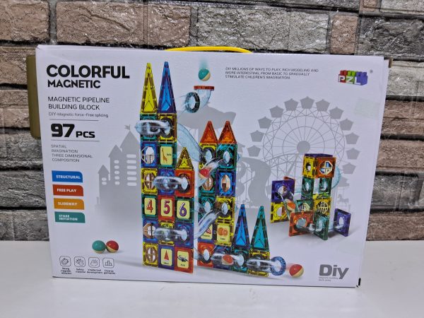 JUEGO DE BLOQUES DE CONSTRUCCION MAGNETICO DE 97 PIEZAS