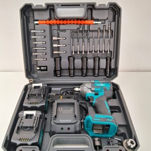 PISTOLA DE IMPACTO INALAMBRICO 98V CON ADAPTADOR TASBEL AZUL Y NEGRO