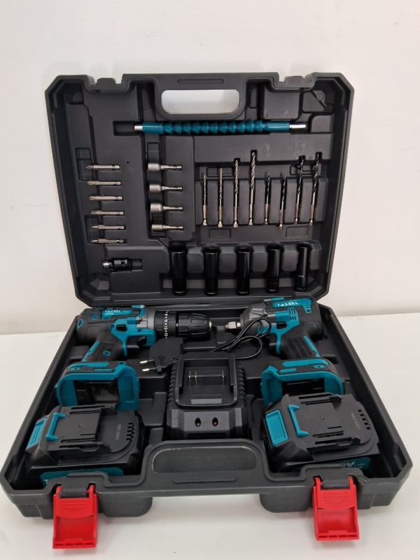PISTOLA DE IMPACTO+TALADRO CON ACCESORIOS TASBEL - Imagen 2