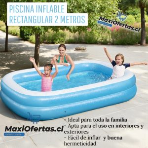 PISCINA INFLABLE RECTANGULAR 2 M