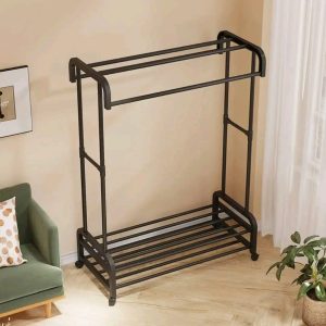 PERCHERO PLEGABLE  DOBLE  METAL Y PLASTICO