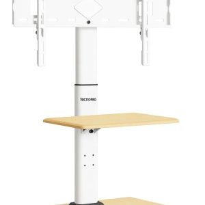Soporte Tv Pedestal Con Ruedas 32 A 70 Metal y Madera