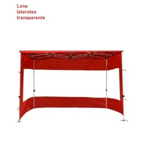 LONA LATERAL 3X3 TRANSPARENTE ROJA