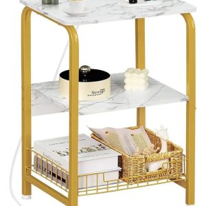 MESA DECORATIVA AUXILIAR CUADRADA CON ESTANTE