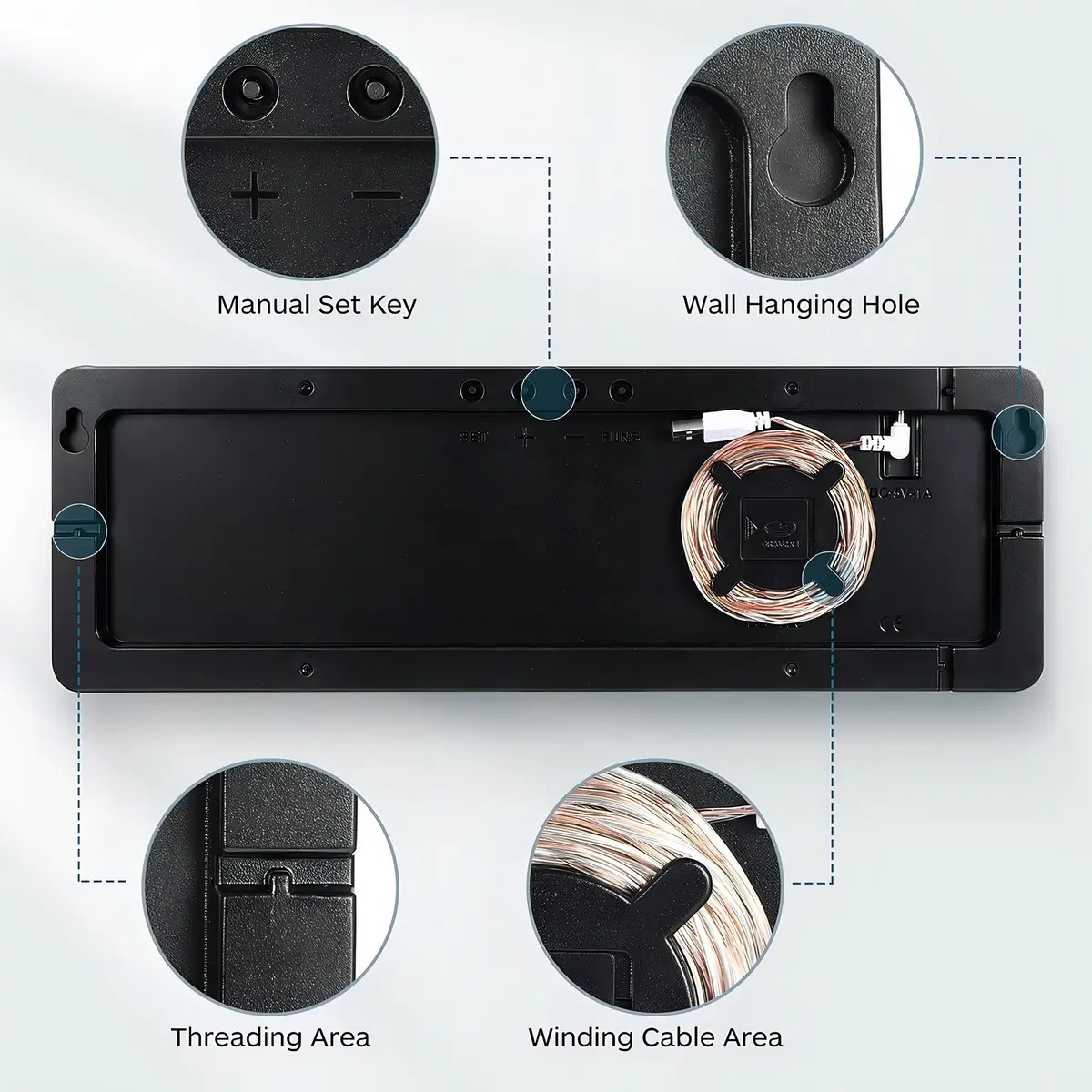 RELOJ PARED DIGITAL RECTANGULAR CONTROL