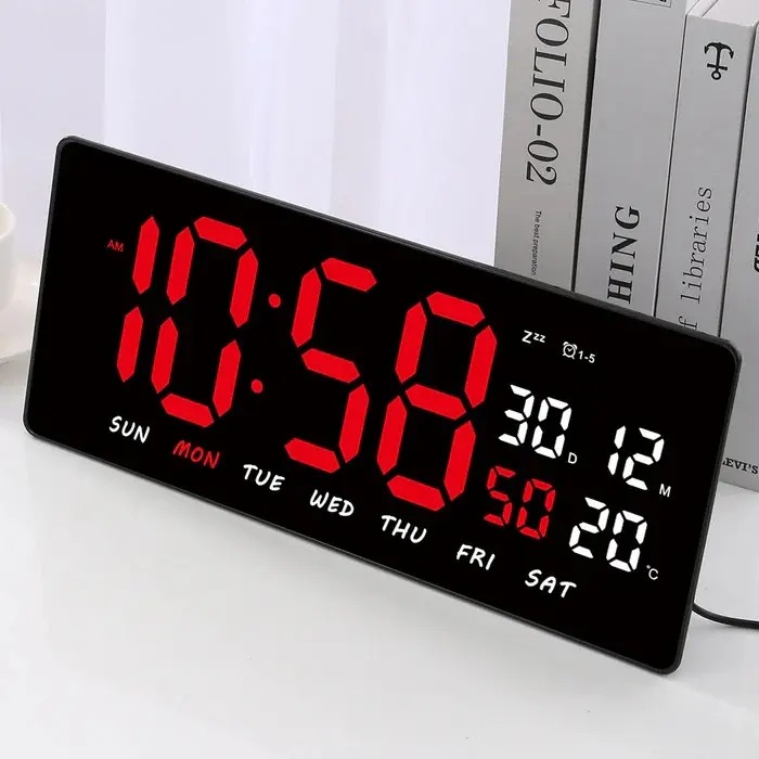 RELOJ DIGITAL RECTANGULAR PARED
