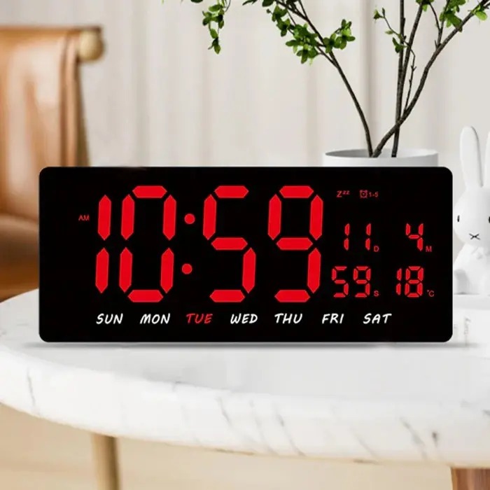 RELOJ DIGITAL RECTANGULAR PARED - Imagen 2